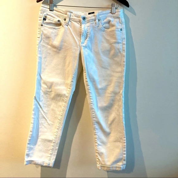 AG Sz 30R The Stilt Cigarette Roll Up White Jeans - Picture 2 of 10